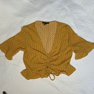 YELLOW POLKA DOT BLOUSE